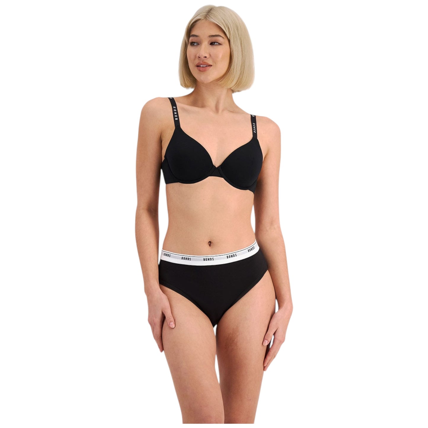 4 Pack Womens Bonds Hi Leg Underwear Black