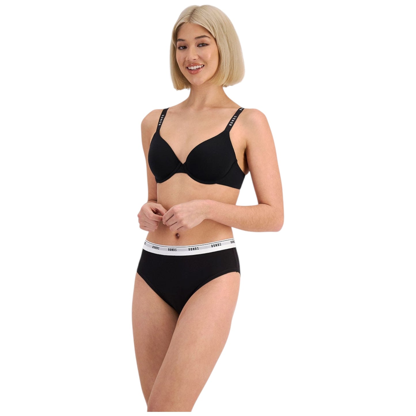 4 Pack Womens Bonds Hi Leg Underwear Black
