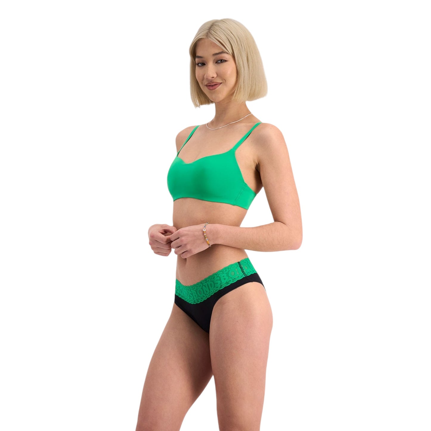Womens Bonds Match Its Skimpy Briefs Underwear Black/Green