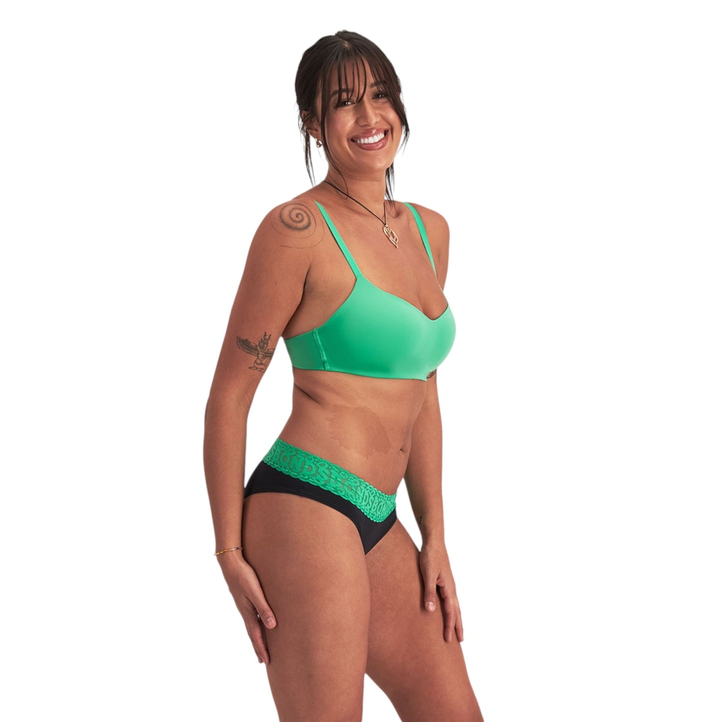 Womens Bonds Match Its Skimpy Briefs Underwear Black/Green