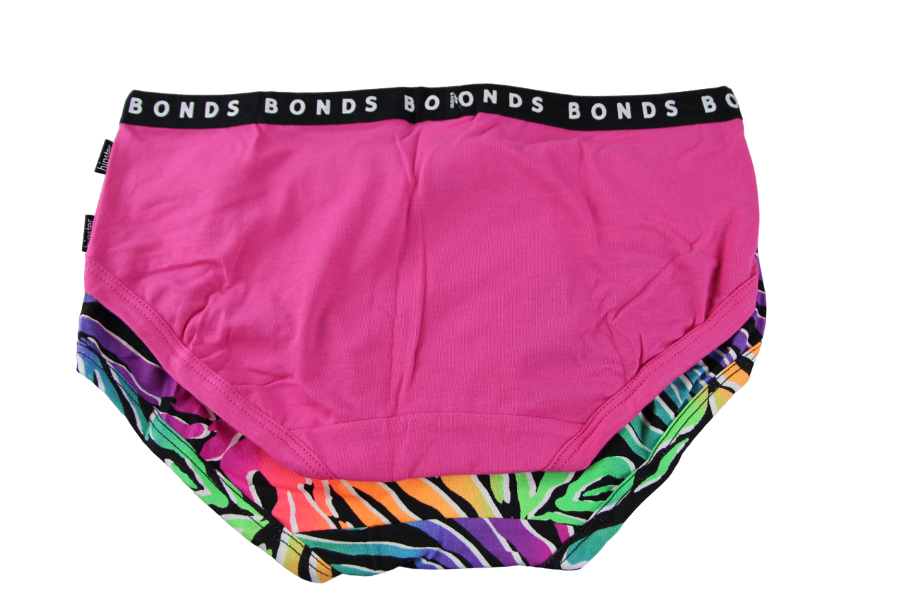 2 Pack Womens Bonds Hipster Boyleg Briefs Underwear Black Multi / Pink