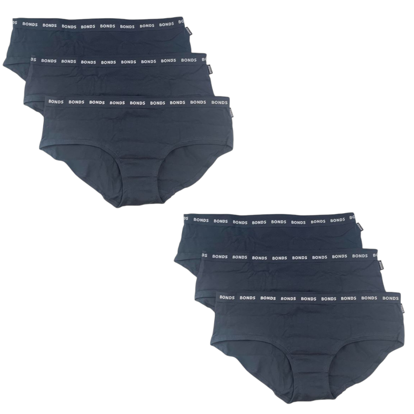 6 Pack Womens Bonds Everyday Boyleg Briefs Underwear Black & Nude