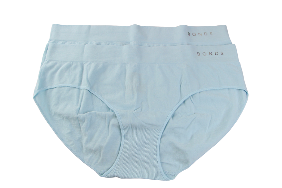 2 Pack Womens Bonds Seamless Midi Briefs Underwear Light Blue
