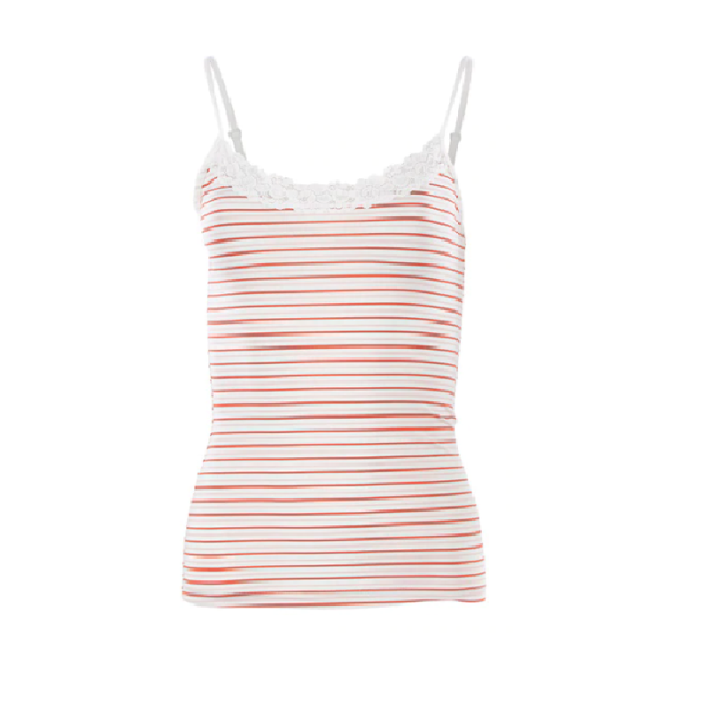 Womens Jockey Parisienne Classic Full Camisole Singlet Red Stripes