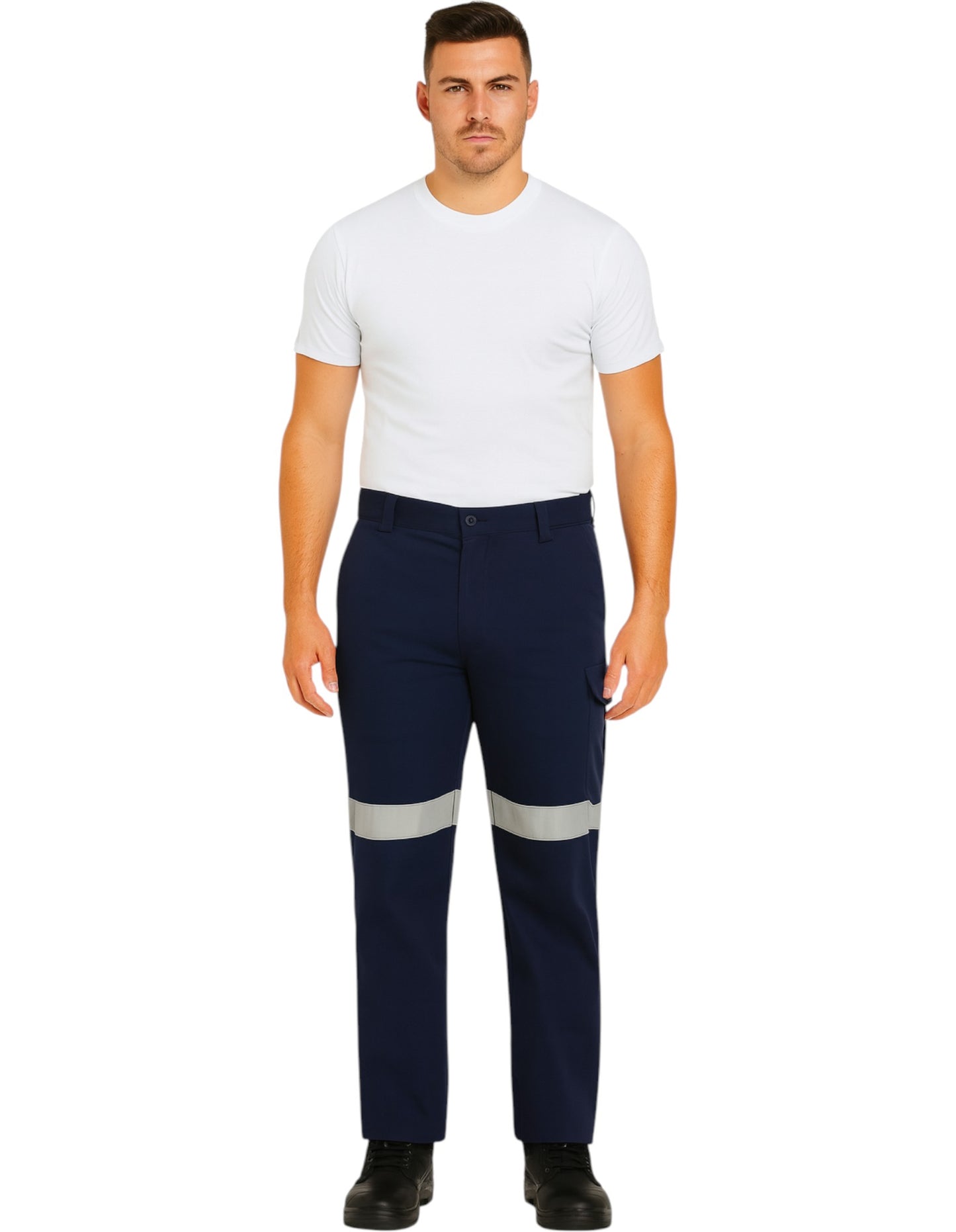 Mens Hard Yakka Basic Drill Cargo Workwear Pants Navy