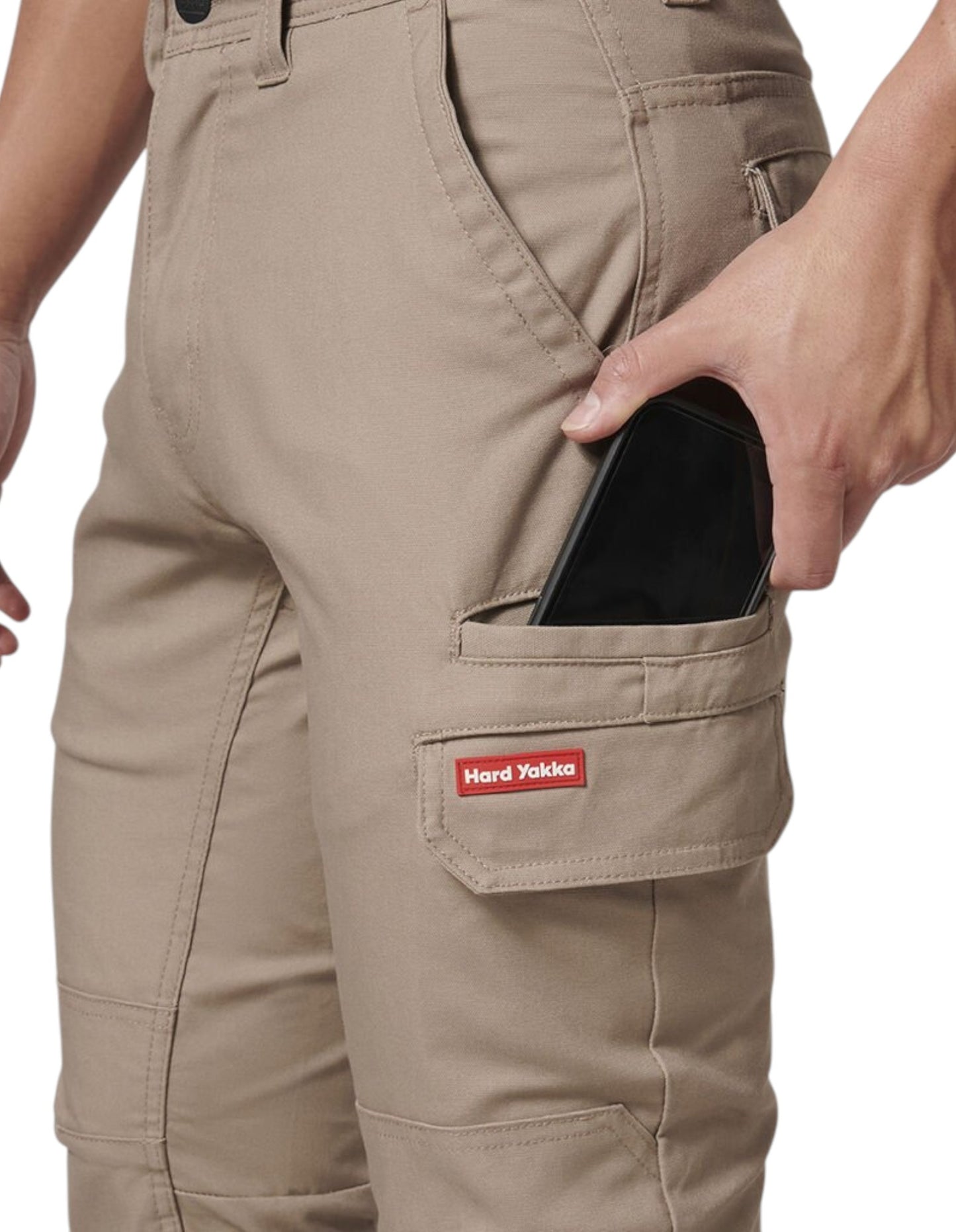 Mens Hard Yakka 3056 Stretch Canvas Cargo Workwear Pants Desert