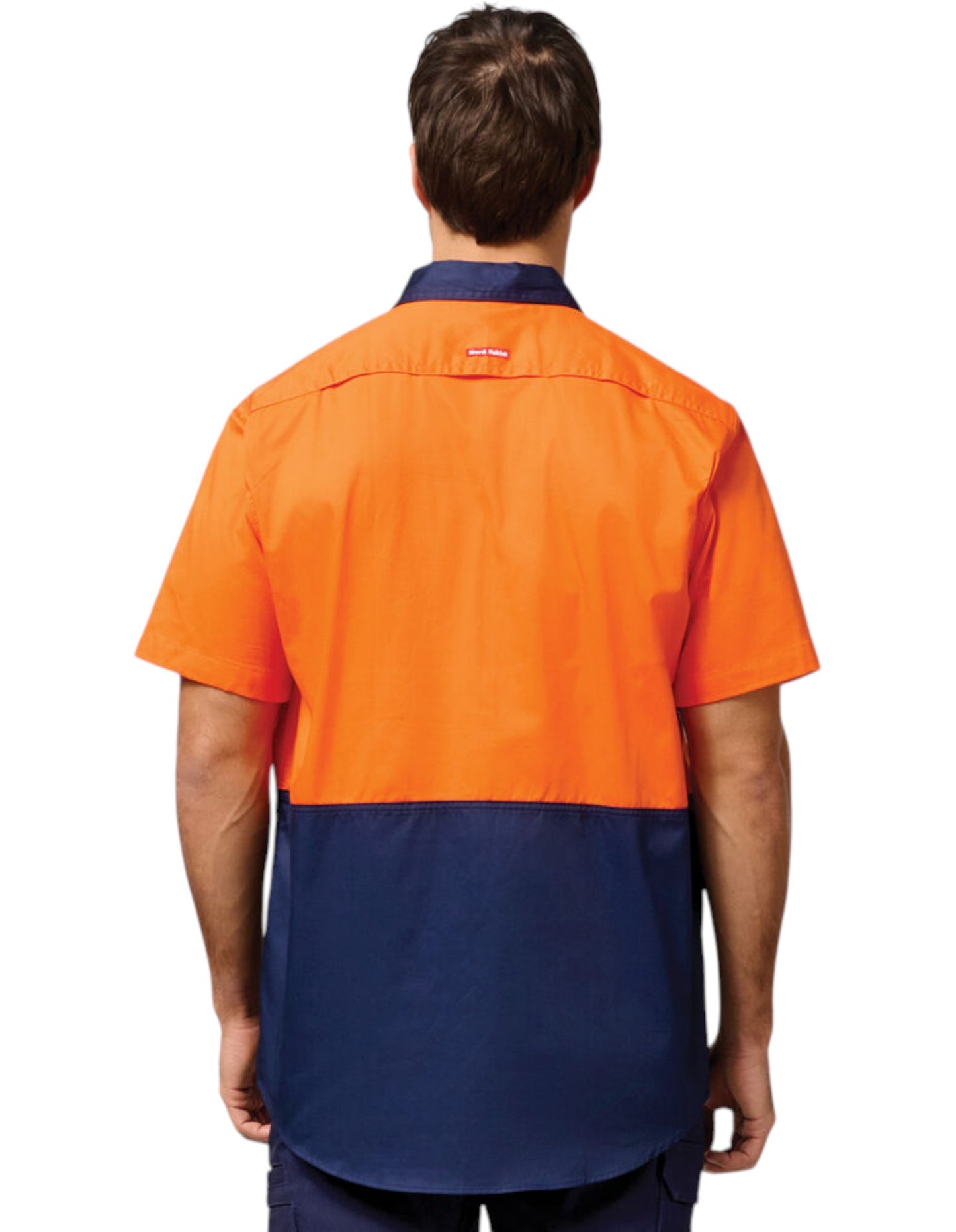 Mens Hard Yakka Core Hi Vis 2 Tone Shirt Orange / Navy