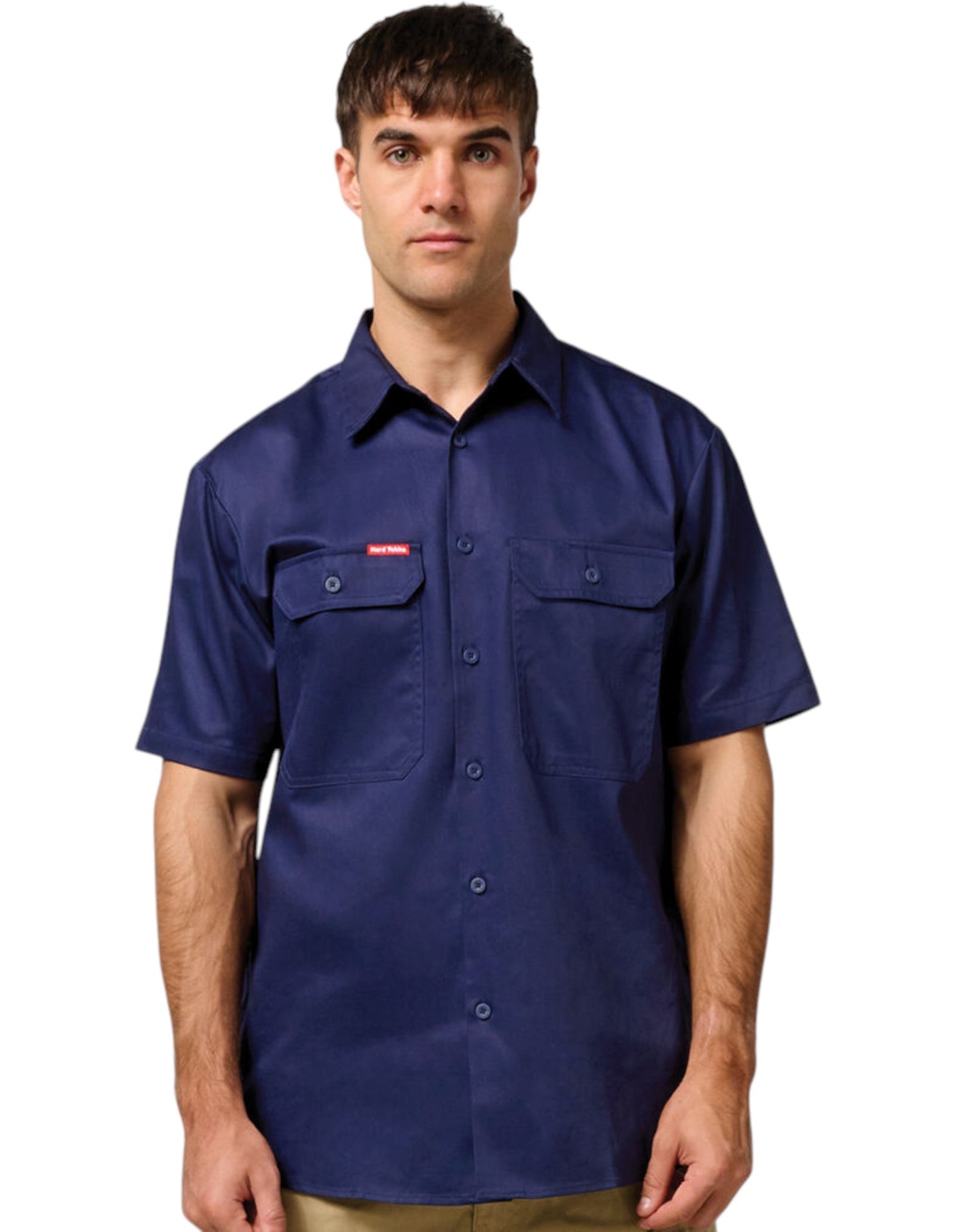 Mens Hard Yakka Lightweight Drill Ventilated Shirt Navy