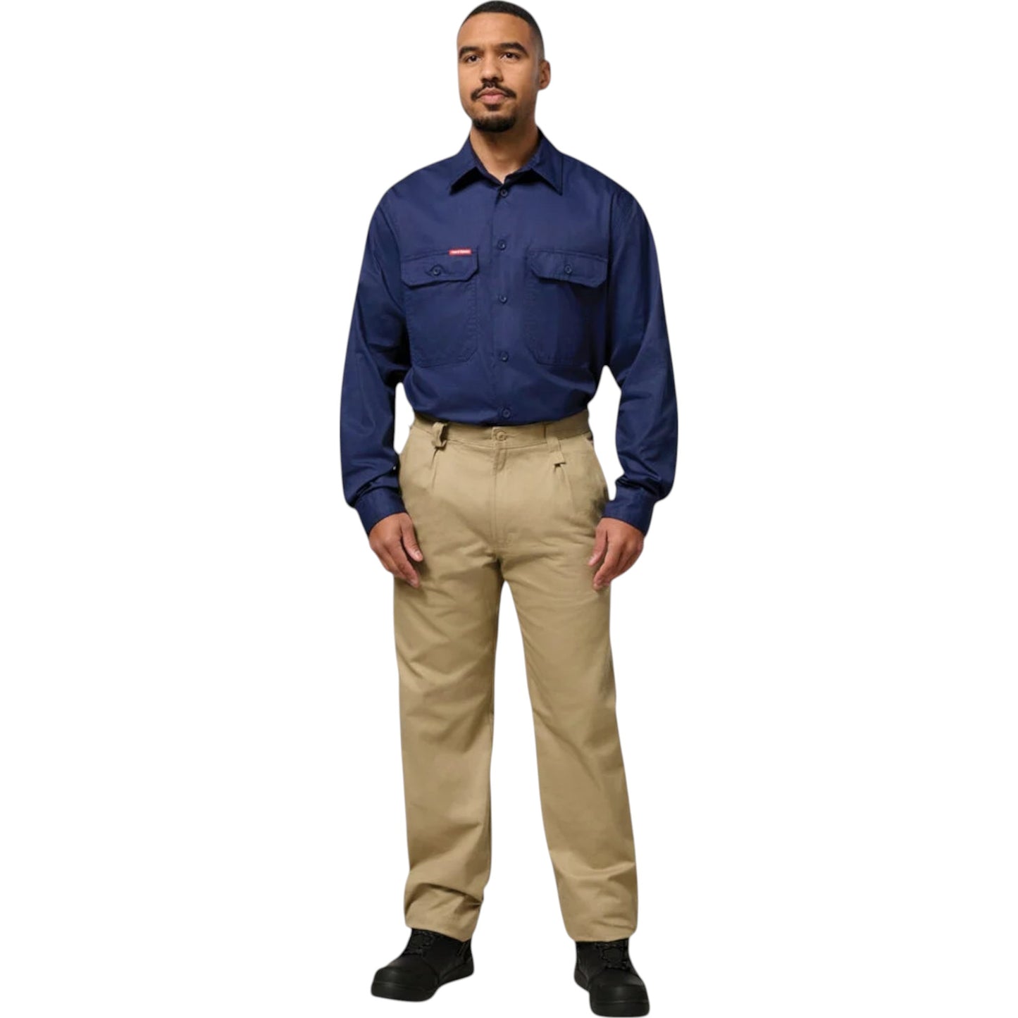 Mens Hard Yakka Lightweight Drill Ventilated Long Sleeve Shirt Navy