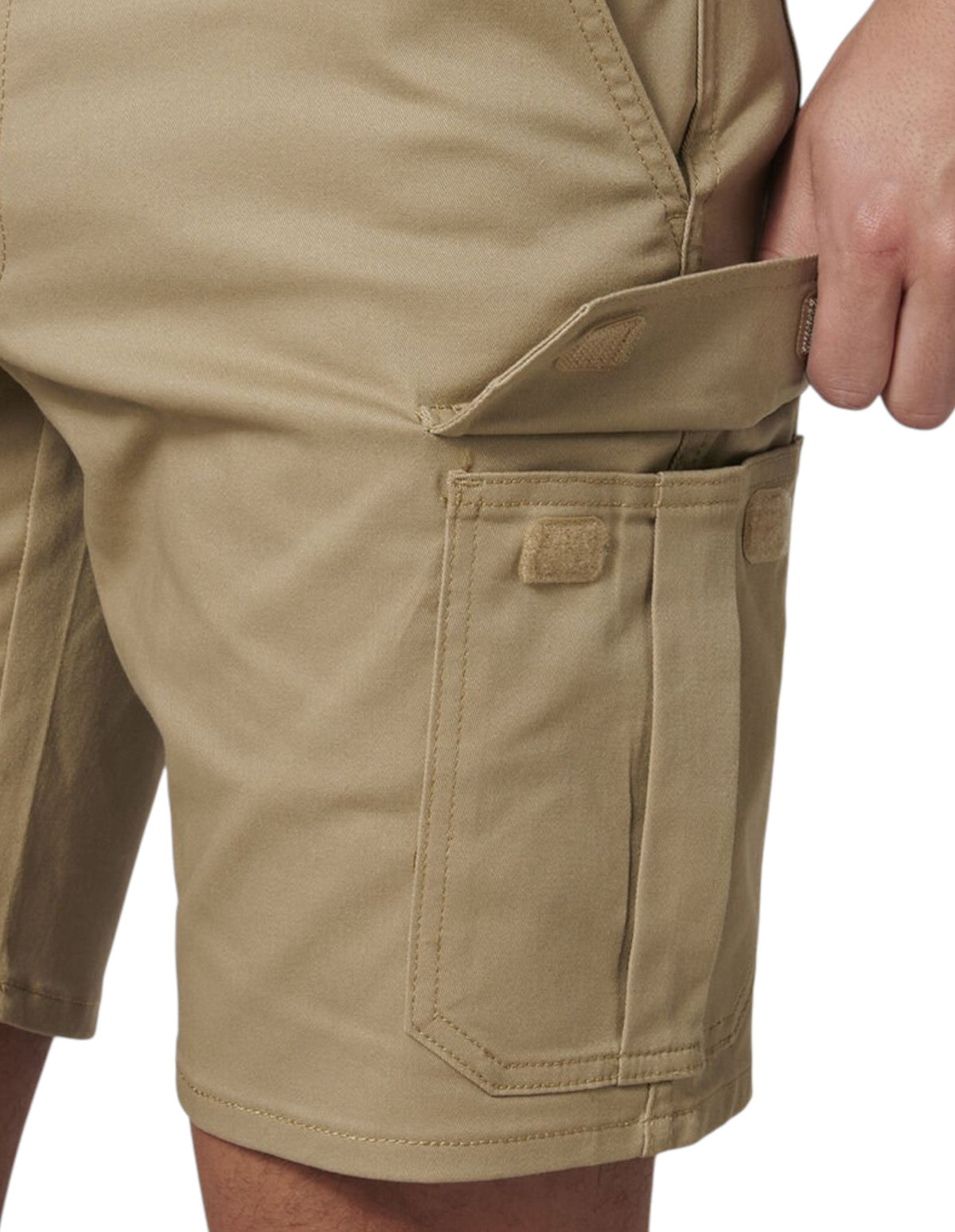 Mens Hard Yakka Core Basic Stretch Drill Cargo Shorts Khaki