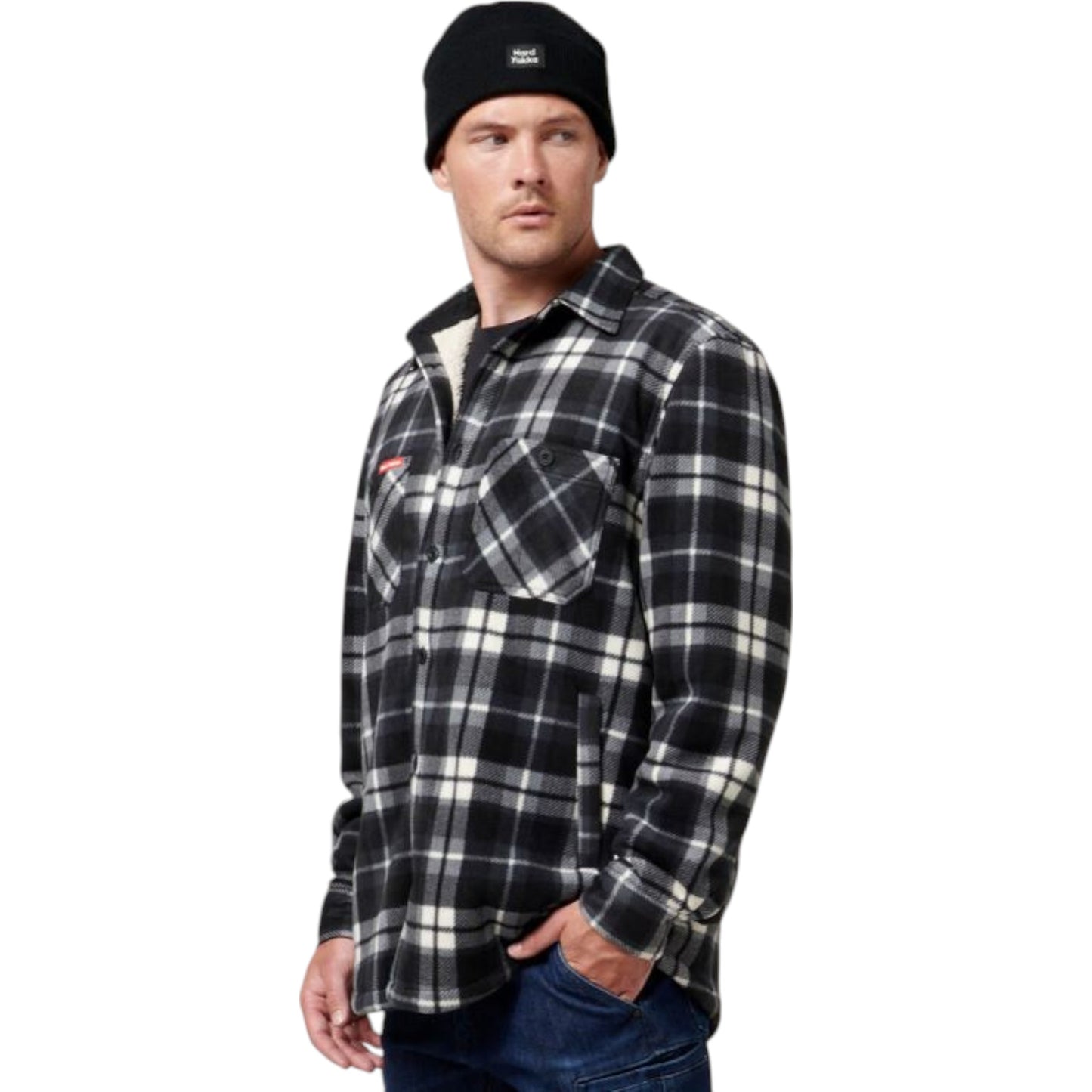 Mens Hard Yakka Legends Sherpa Fleece Long Sleeve Shirt Tornado