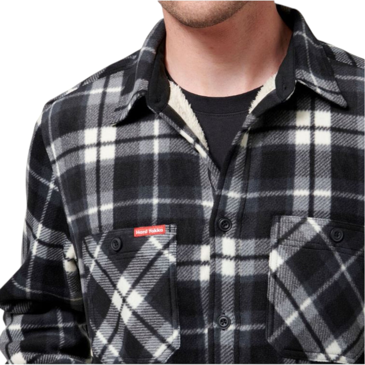 Mens Hard Yakka Legends Sherpa Fleece Long Sleeve Shirt Tornado