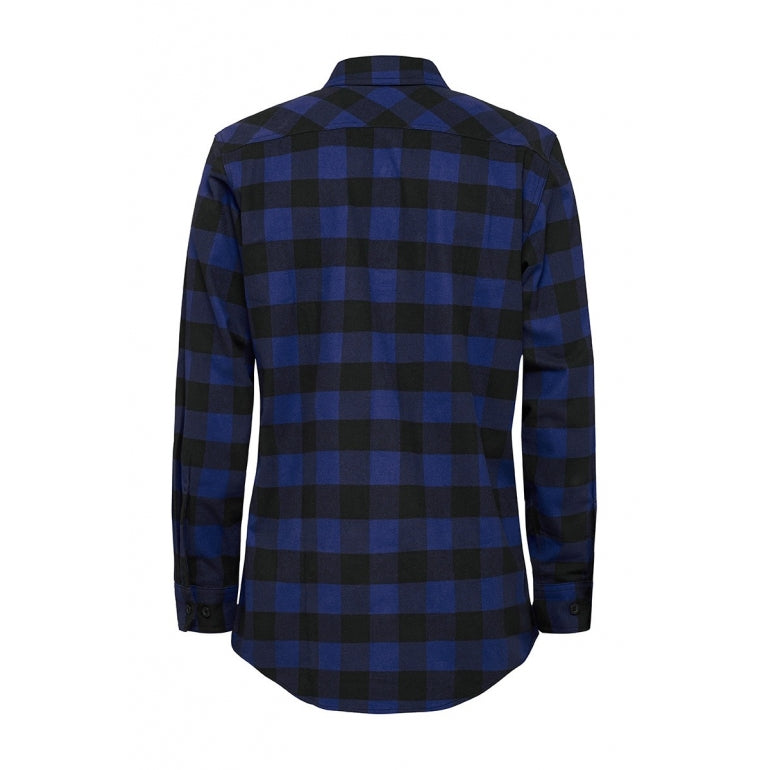 Mens Hard Yakka Foundation New Check Flannel Long Sleeve Shirt Blue Check
