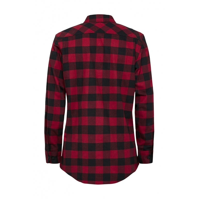 Mens Hard Yakka Foundation New Check Flannel Long Sleeve Shirt Red Check