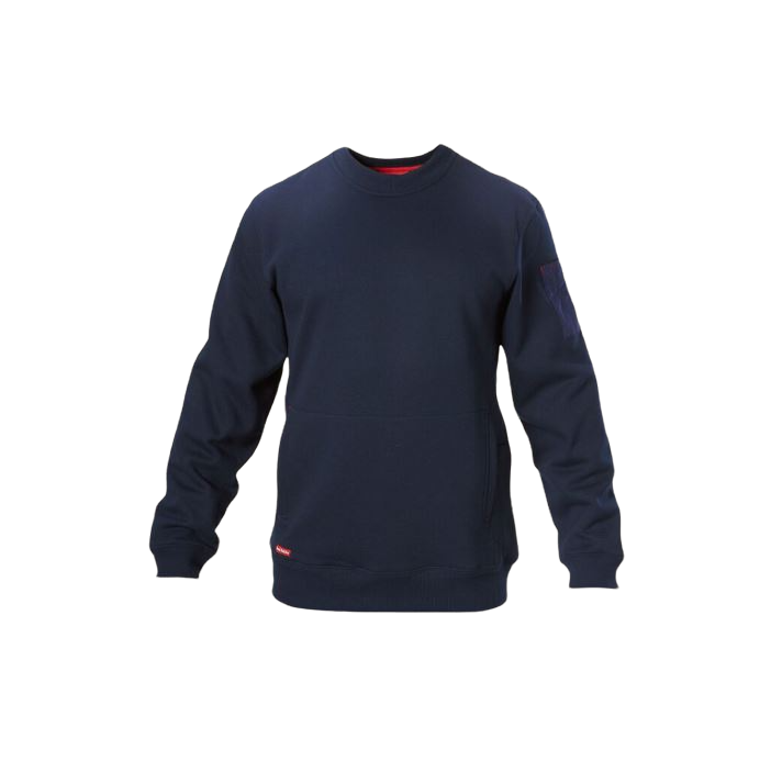 Mens Hard Yakka Crew Neck Fleece Jumper Navy