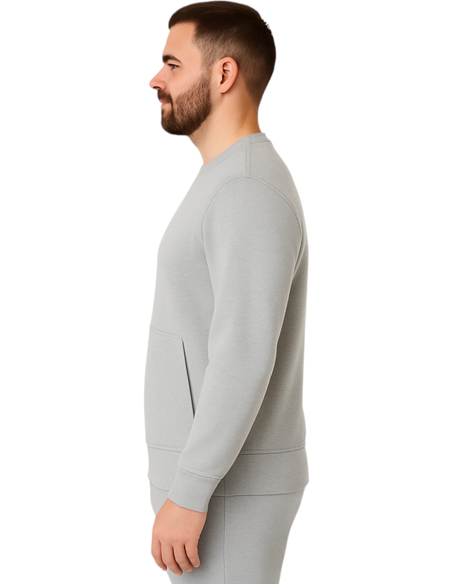 Mens Hard Yakka Crew Neck Fleece Jumper Grey Marle