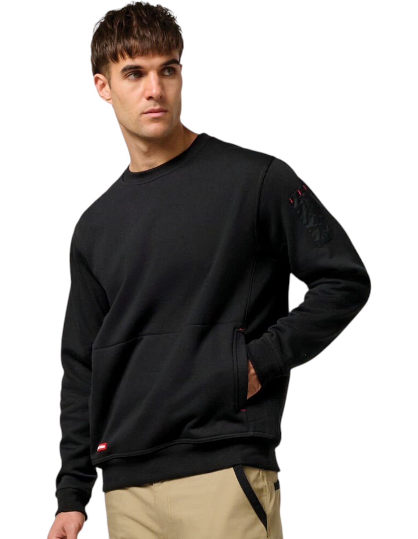 Mens Hard Yakka Crew Neck Fleece Jumper Black