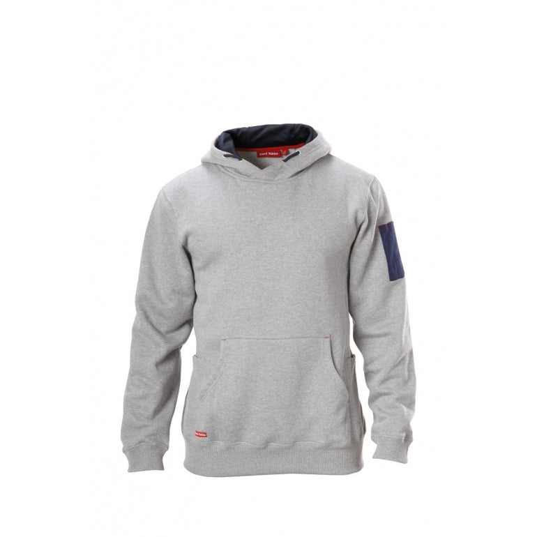 Mens Hard Yakka Workwear Fleece Hoodie Grey Marle