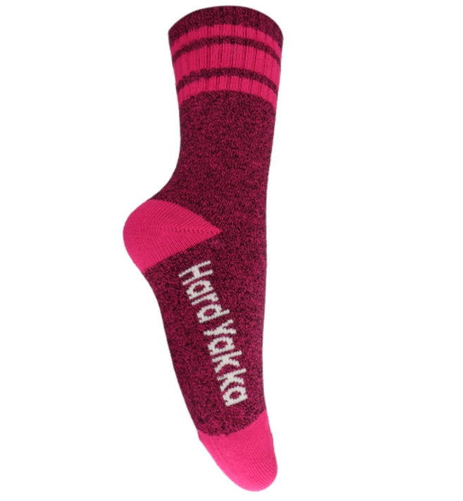 3 Pack Womens Hard Yakka Bamboo Work Crew Socks Pink Marle