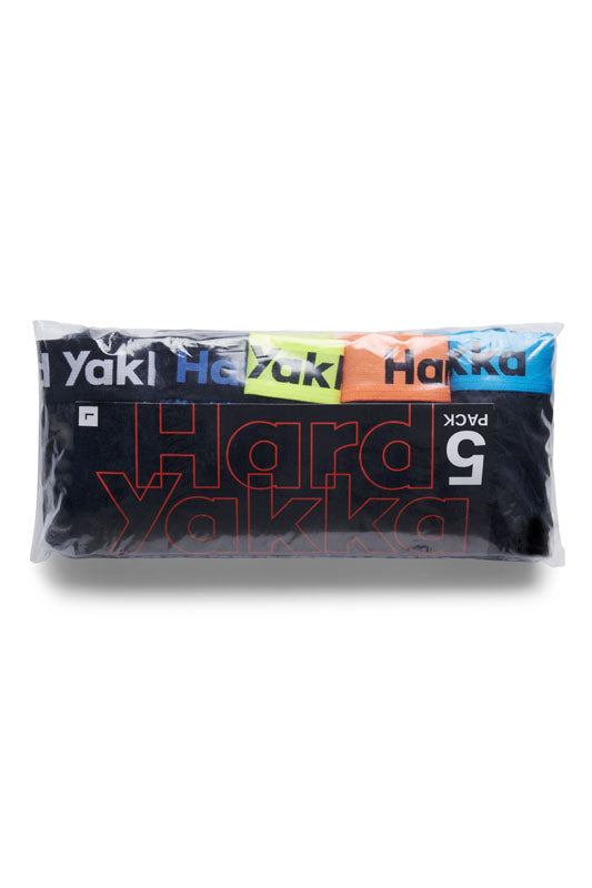 5 Pack Mens Hard Yakka Cotton Trunks Underwear Black/Camoflage
