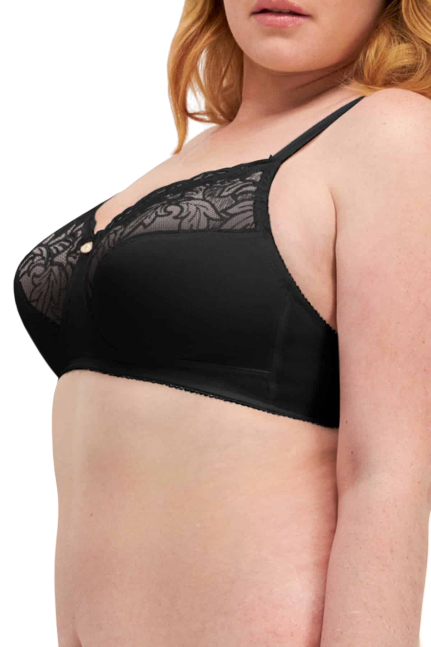 Womens Berlei Classic Lace Embroidered Wirefree Bra Black