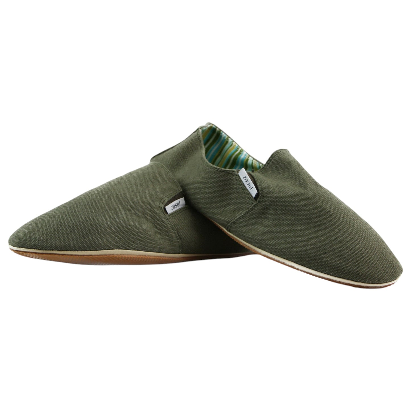 Mens Zasel Cotton Canvas Shoes Army Green