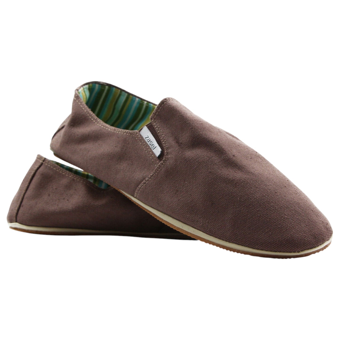 Mens Zasel Cotton Canvas Shoes Dark Brown