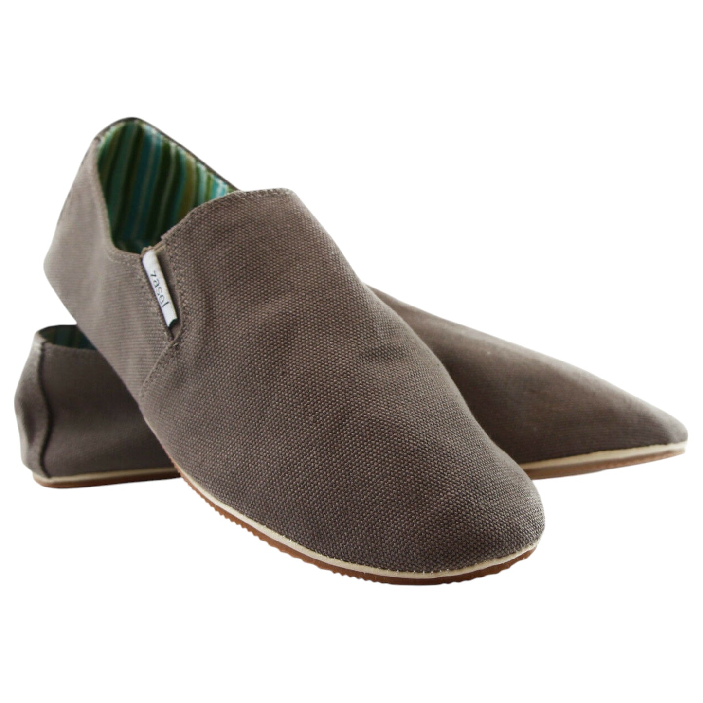 Mens Zasel Cotton Canvas Shoes Light Brown