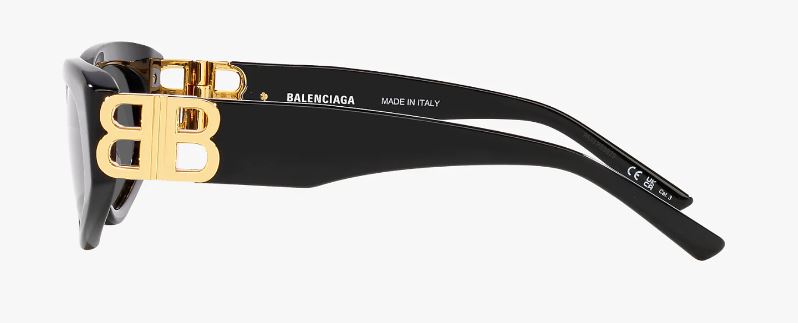 Womens Balenciaga Sunglasses Bb0095s Black/ Gold/Grey Sunnies