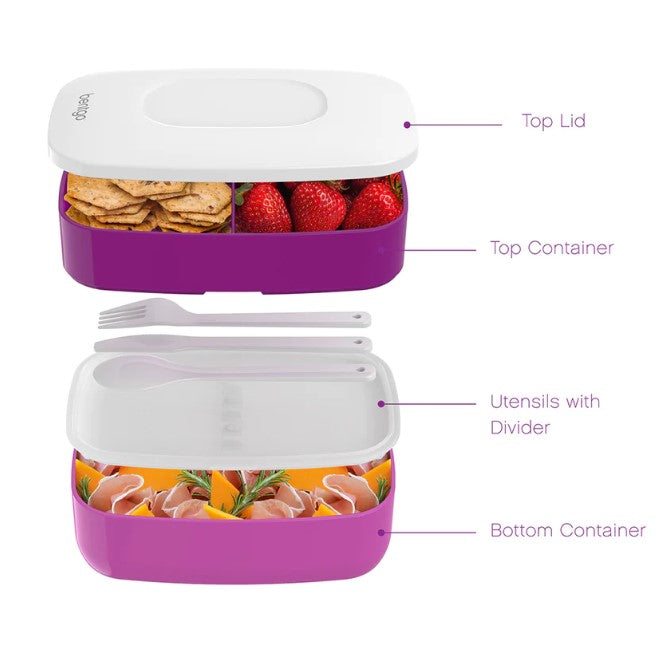 2 x Bentgo All-In-One Lunch Box Container Storage Purple