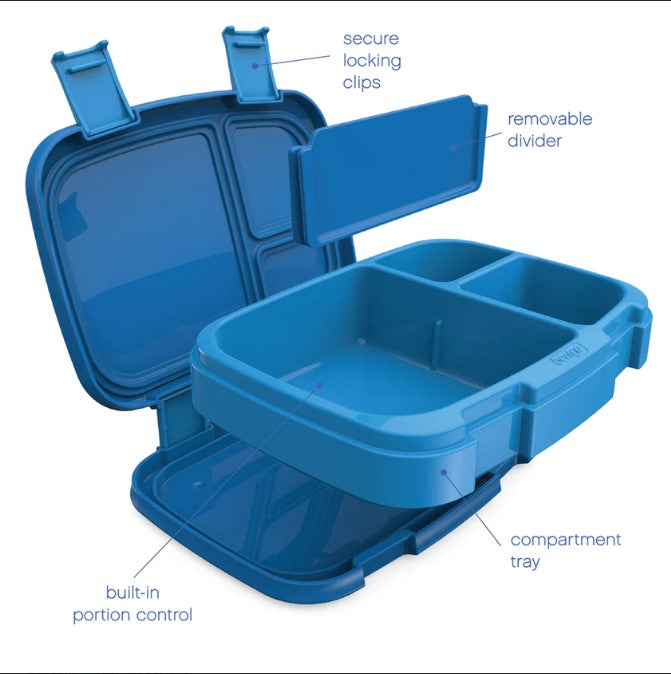 3 x Bentgo Fresh Version 2 Lunch Box Container Storage Blue