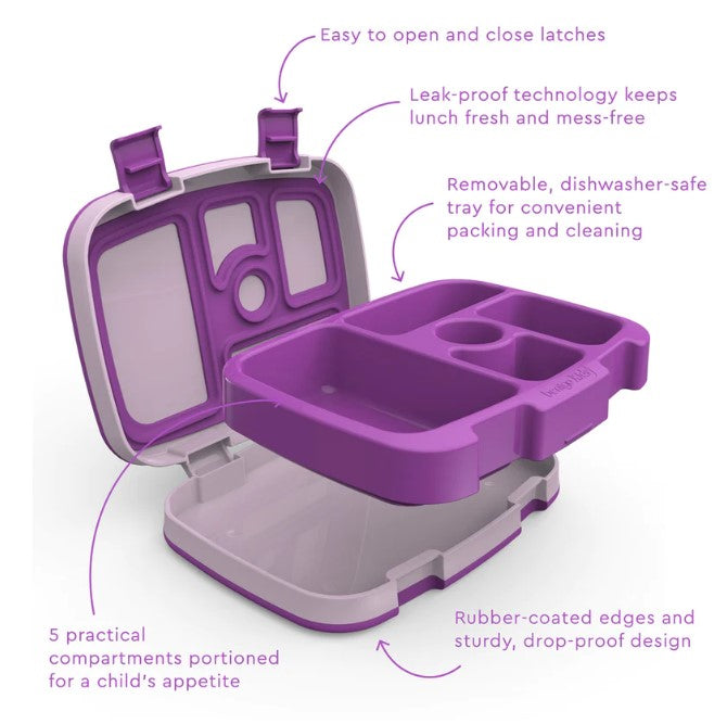 5 x Bentgo Kids Lunch Box Container Storage Purple