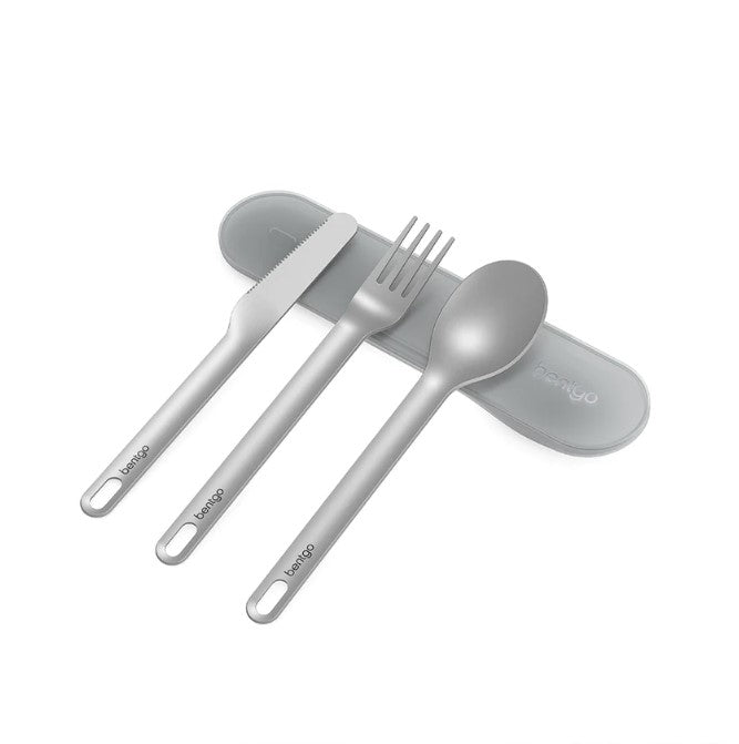 4 x Bentgo Ss Utensil Set Cutlery Grey
