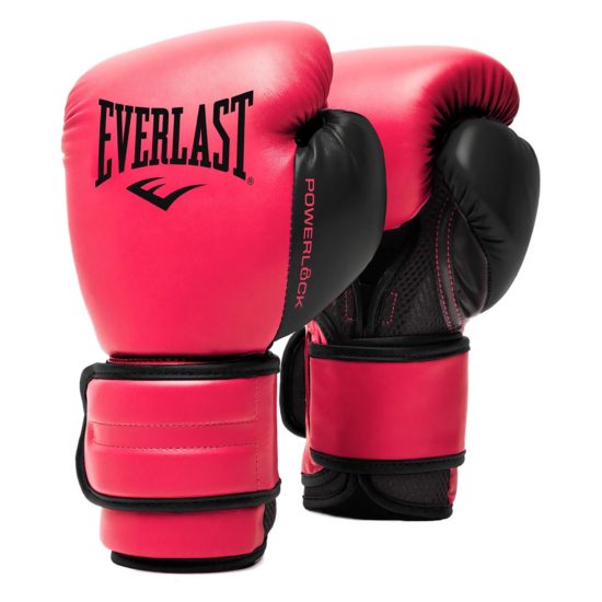 Unisex Adults Everlast Powerlock2 12oz Boxing Gloves Pink / Black