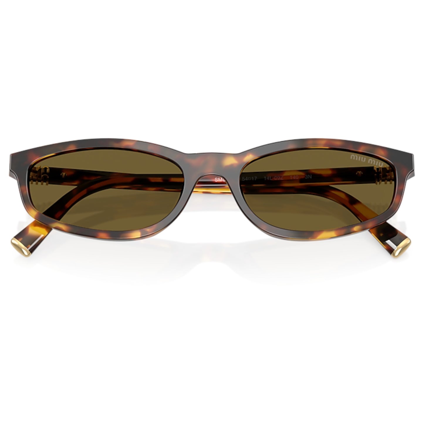 Women Miu Miu Mu A06s 14L09z Tortoise Irregular Dark Brown Sunglasses