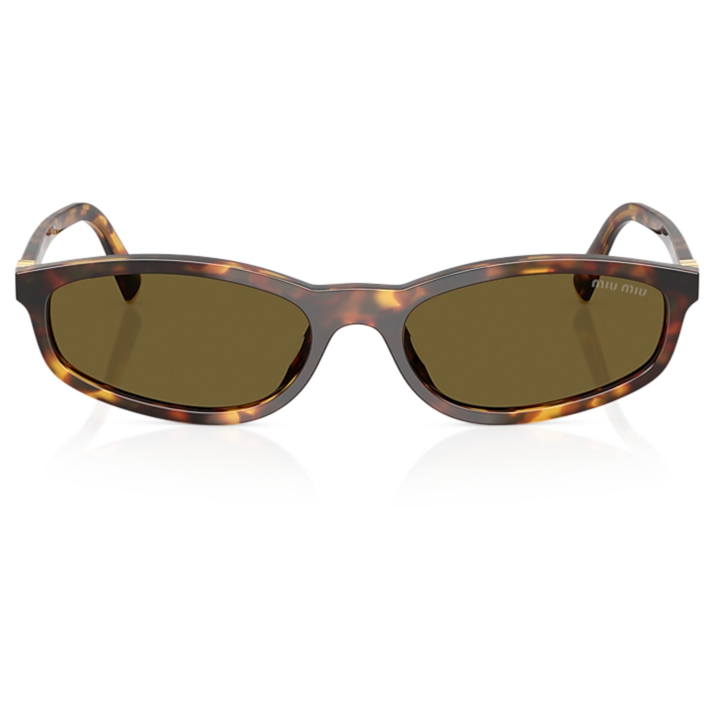 Women Miu Miu Mu A06s 14L09z Tortoise Irregular Dark Brown Sunglasses