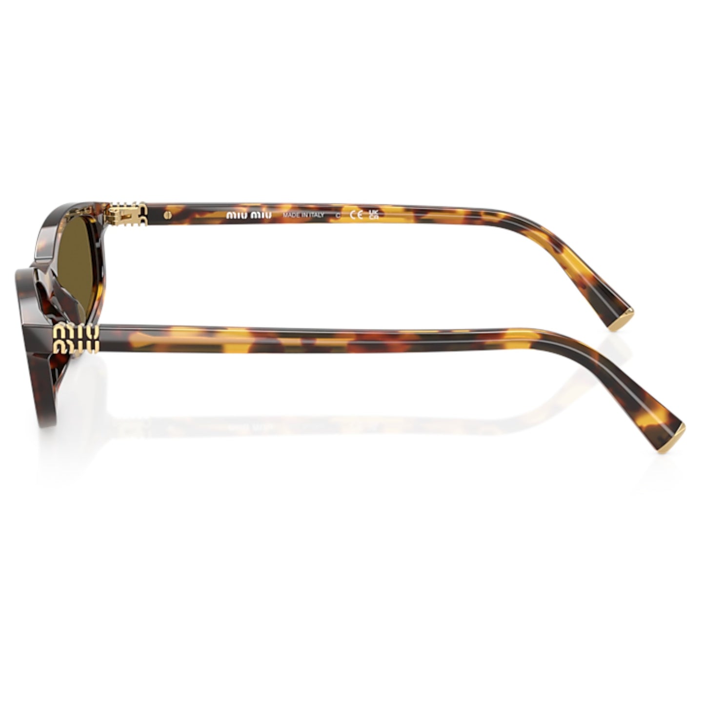 Women Miu Miu Mu A06s 14L09z Tortoise Irregular Dark Brown Sunglasses