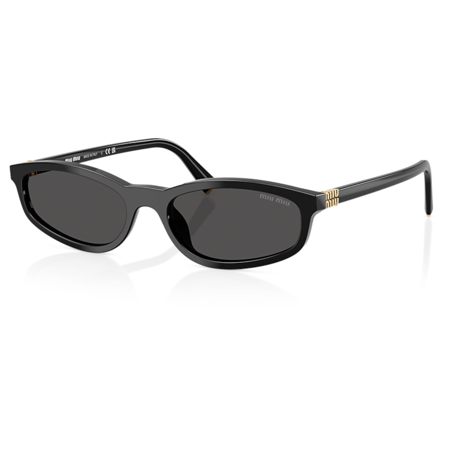 Women Miu Miu Mu A06s 16K08z Black Irregular Dark Grey Sunglasses