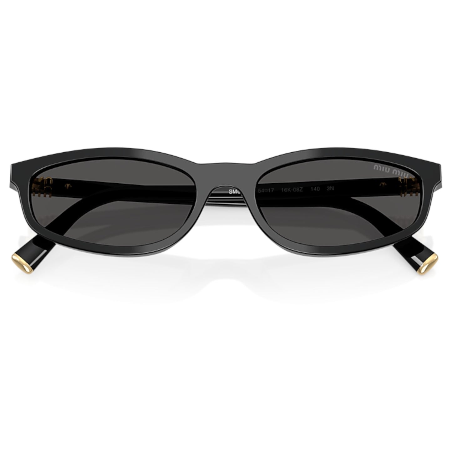Women Miu Miu Mu A06s 16K08z Black Irregular Dark Grey Sunglasses