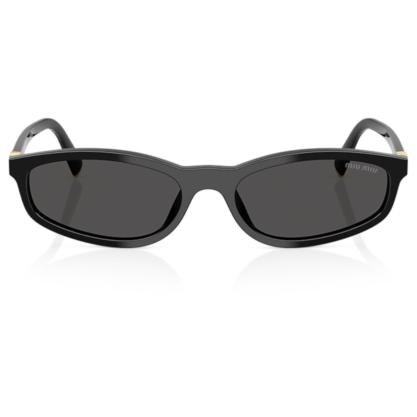 Women Miu Miu Mu A06s 16K08z Black Irregular Dark Grey Sunglasses