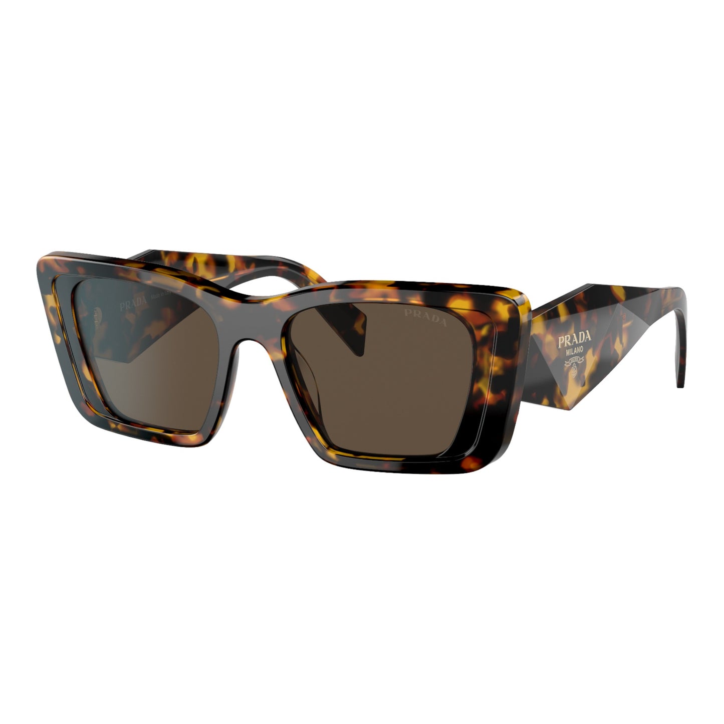 Womens Prada Symbole PR08YS Sunglasses Havana Honey/Dark Brown