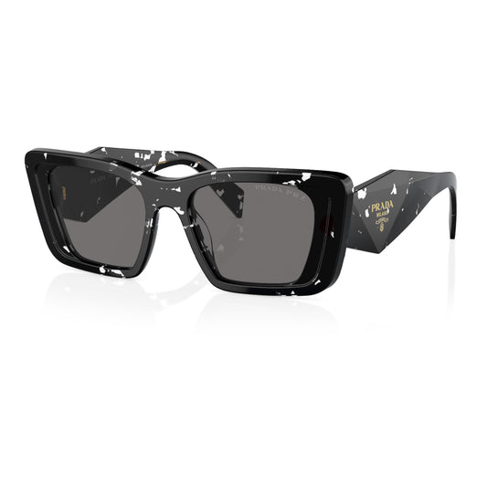 Womens Prada Symbole PR08YS Polarized Sunglasses Black Crystal Tortoise