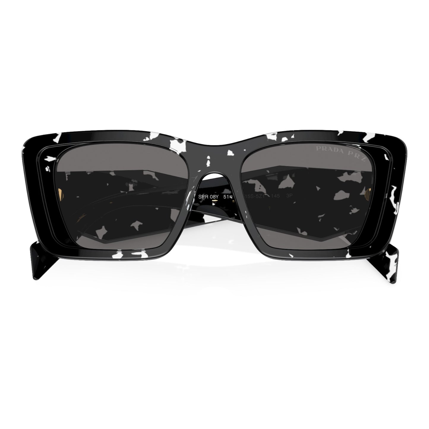 Womens Prada Symbole PR08YS Polarized Sunglasses Black Crystal Tortoise