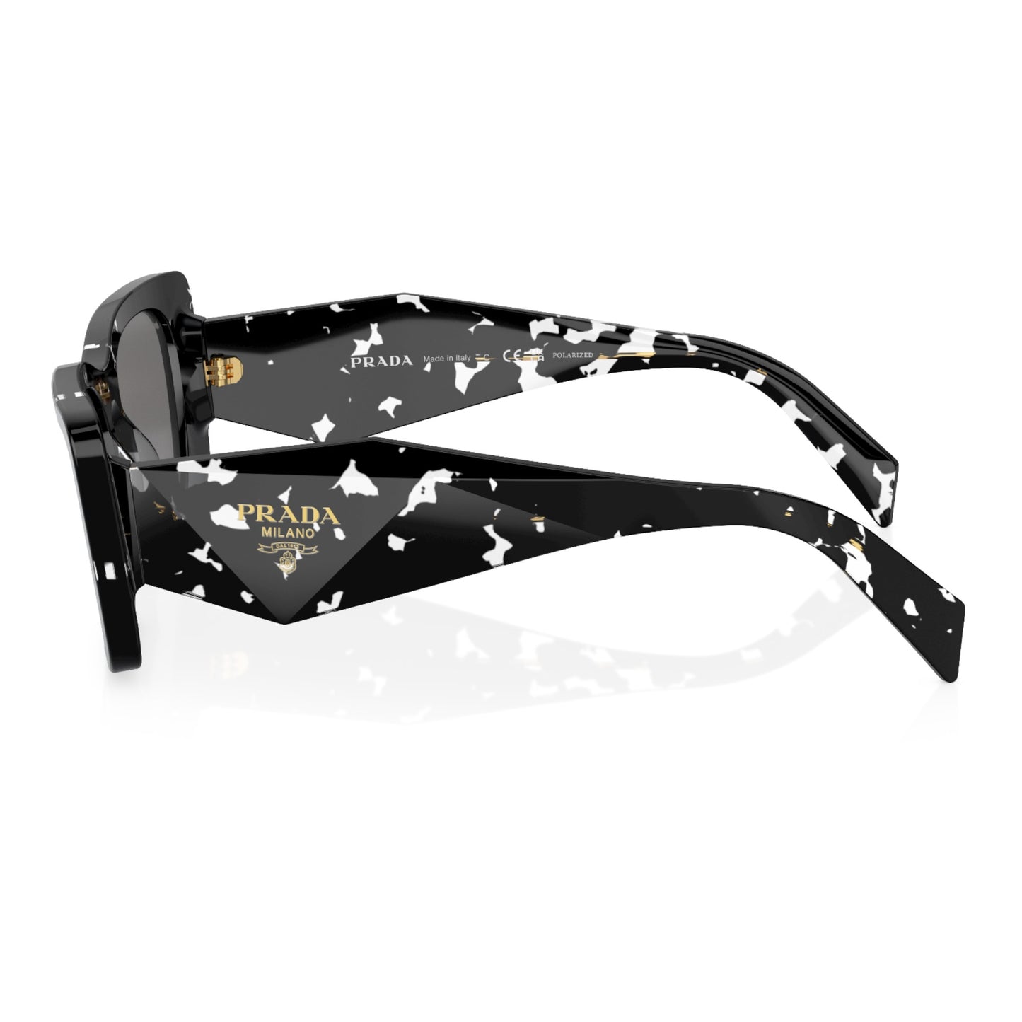 Womens Prada Symbole PR08YS Polarized Sunglasses Black Crystal Tortoise