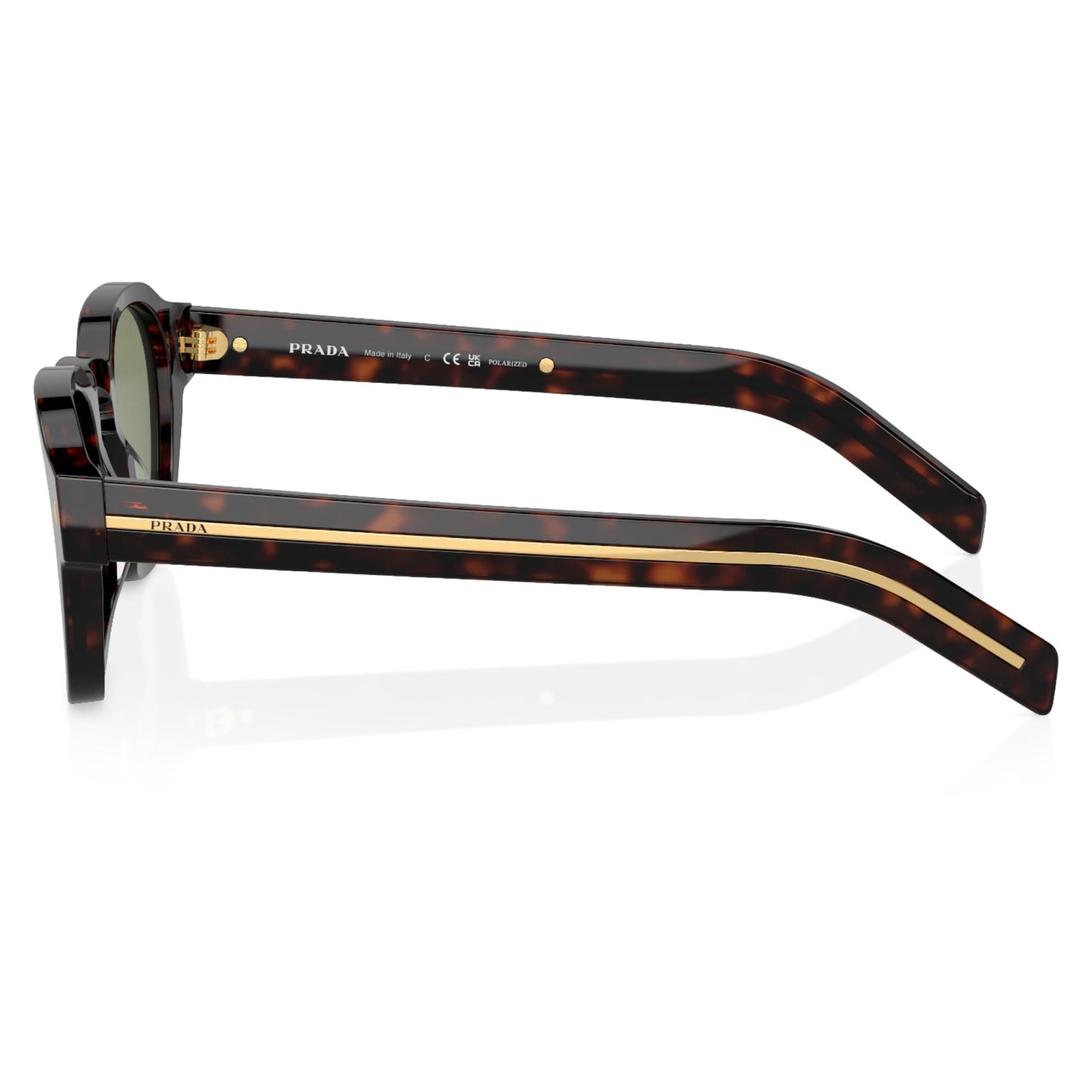 Mens Prada PRA16S Polarized Sunglasses Radica Tortoise/Green