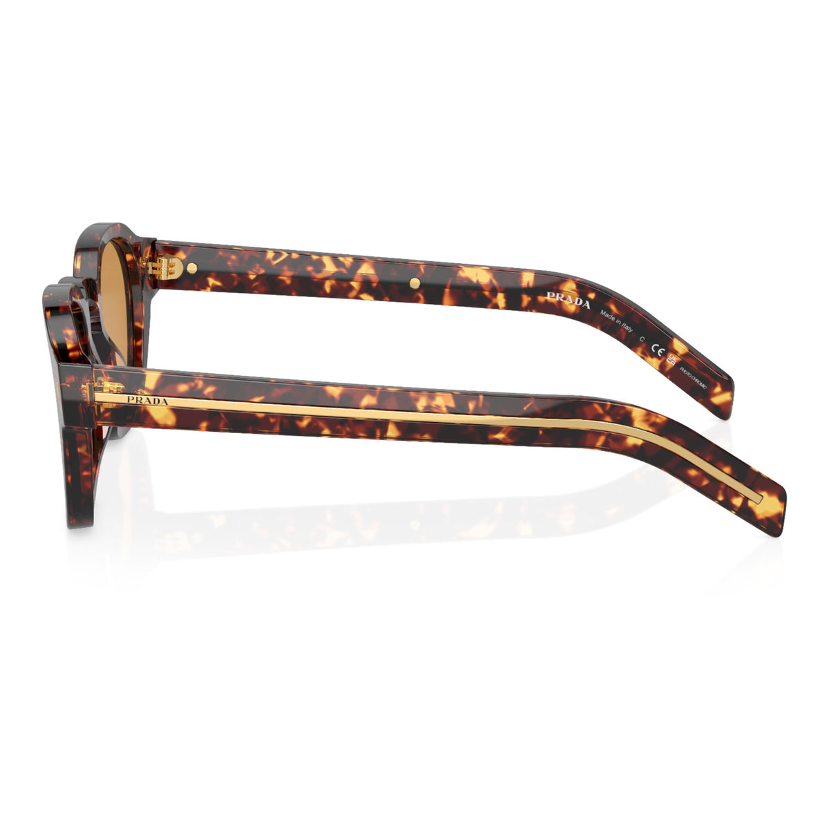Mens Prada PRA16S Sunglasses Magma Tortoise/Light Brown