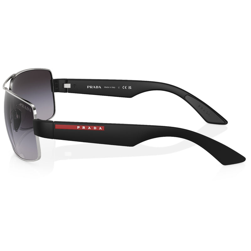 Mens Prada Linea Rossa Sunglasses Ps50zs Silver/ Gradient Grey Sunnies