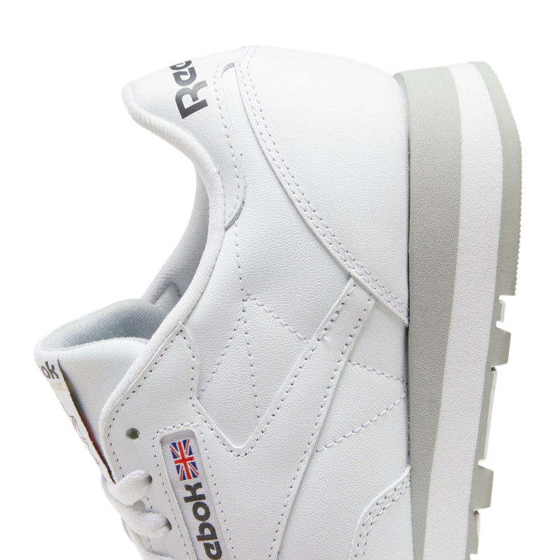 Mens Reebok Classic Leather White/ Grey Casual Shoes