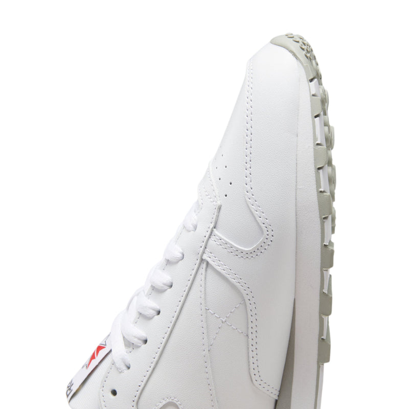 Mens Reebok Classic Leather White/ Grey Casual Shoes