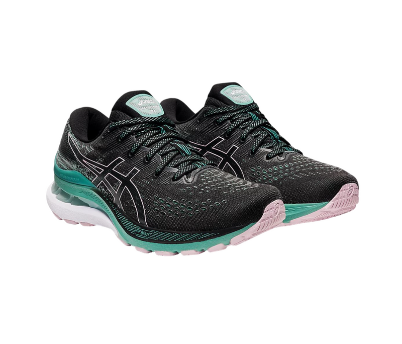 Womens Asics Gel-Kayano 28 Black/Sage Athletic Running Shoes